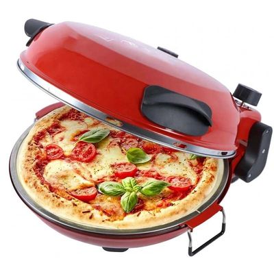 Fabrika doğrudan fiyatı 12 inç yapışkan olmayan calzone maker pizza fırını kırmızı evde kullanın hızlı eğlenceli elektrikli çoklu pizza makini