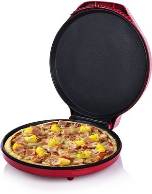 Elektrikli 12 inç yapışkan olmayan ev pizza makinesi ayarlanabilir sıcaklık kontrolü ile pizza pancake calzone fırını