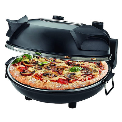 Pizza Maker Görünür Pencereli Düzenlenebilir Sıcaklık Kontrolü Özel Taş &amp; Pişirme Taşı Elektrikli Hızlı Kabuklu Pizza Fırını