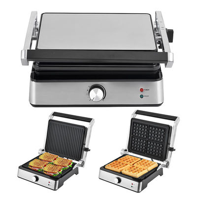 4 dilim Ayrılabilir tabaklı elektrikli ızgara waffle maker Sandviç Panini Press İletişim ızgara 2200W değiştirilebilir tabaklar