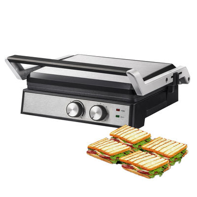 4 dilim Ayrılabilir tabaklı elektrikli ızgara waffle maker Sandviç Panini Press İletişim ızgara 2200W değiştirilebilir tabaklar