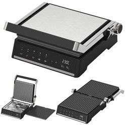 Çıkarılabilir plaka BBQ Panini Press Grill Griddle Dumansız iç mekan ızgara LED dokunmatik ekran Dijital temas ızgara