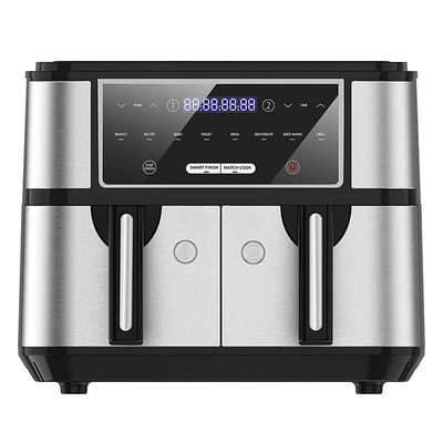 4.5L Çift Hava Kızartıcısı 2 sepetli Cam Pencereden Görün SYNC Yemek Yemek Çift Çekmece