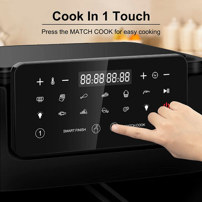 Yağsız Çift Bölge Havadan Kızartıcı 9L 2 çekmece ile aile için büyük 10 ön ayar 2400W Düşük Yağlı