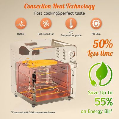 Aile için rotisserie ile 15L elektrikli hava kızartma makinesi 10 in 1 paslanmaz çelik hava kızartma makinesi tost fırını ızgara
