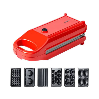 Taşınabilir 6 8 İçinde 1 Yapışkan Sandviç Baloncuklu Waffle Maker Ev