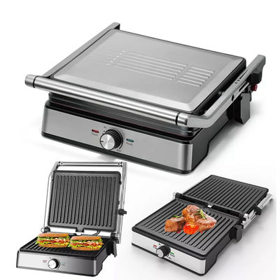 Özel Barbekü Ayrılabilir Elektrik ızgara makinesi Panini Ticari 2 İçinde 1