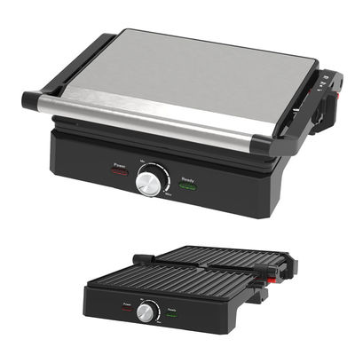 4 dilimli iç mekan BBQ Panini Elektrikli Pres Grill Sıcaklık ve Zaman Düğmesi Kontrolü