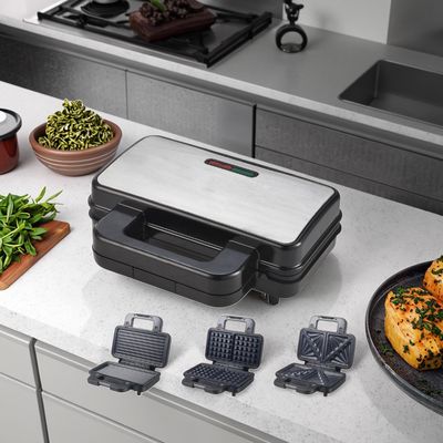 2-Slice Deep Fill Waffle Sandwich Maker Ayrılabilir BBQ Grill Mutfak Yemek Yemek İçin Yapışkan Dayanmaz Kaplama Elektrikli ızgaralar ızgaralar