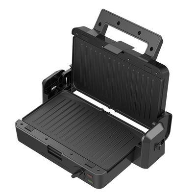1200W Ayrılabilir İletişimlı ızgara 3 plaka 105 180 derece Açık sıcaklık Düzenleyici Düğme Elektrik PTFE Ev Barbekü için yapışmaz