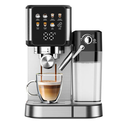 Latte Cappuccino için manuel süt köpüğü ile Gümüş Espresso Kahve Makinesi