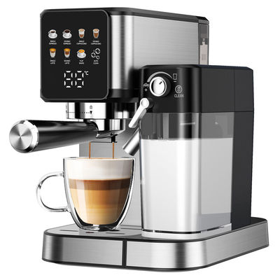 Latte Cappuccino için manuel süt köpüğü ile Gümüş Espresso Kahve Makinesi