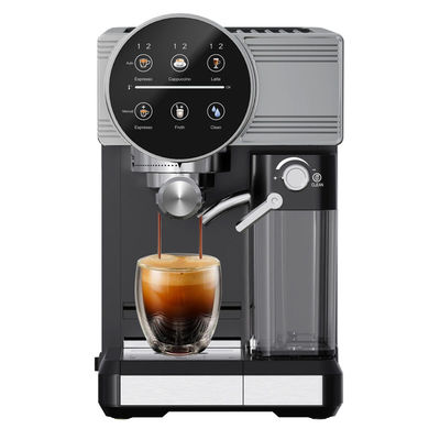 Latte Cappuccino için manuel süt köpüğü ile Gümüş Espresso Kahve Makinesi