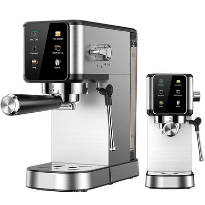 Latte Cappuccino için manuel süt köpüğü ile Gümüş Espresso Kahve Makinesi