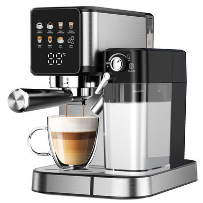 Latte Cappuccino için manuel süt köpüğü ile Gümüş Espresso Kahve Makinesi