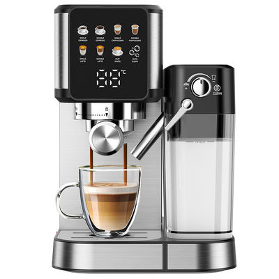 Latte Cappuccino için manuel süt köpüğü ile Gümüş Espresso Kahve Makinesi