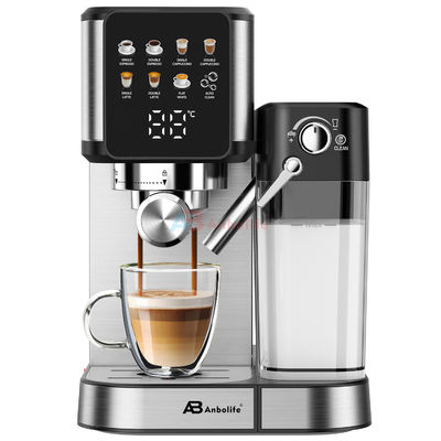 Anbo Büyük Dokunmatik Ekran Kontrolü Cappuccino Espresso Kahve Makinesi Mültifonksiyonel Mühürle
