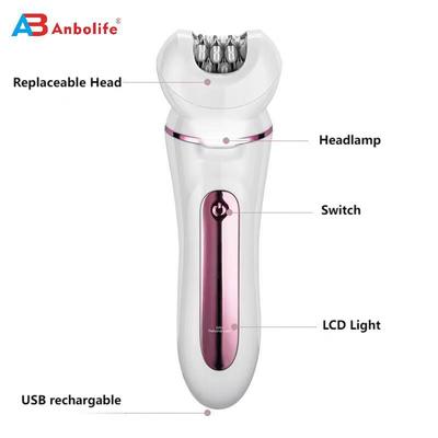 Yüz ve vücut bakım kitleri için 600mAh pilli 5'te 1 Su geçirmez IPX6 Epilatör