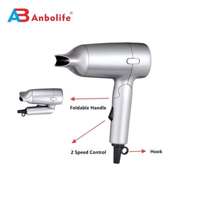 ANBOLIFE Profesyonel 1200W Katlanabilir Saç Kurutma Makinesi, 2 Hız Ayarı ve Hızlı Kurutma için Yüksek Hızlı DC Motor