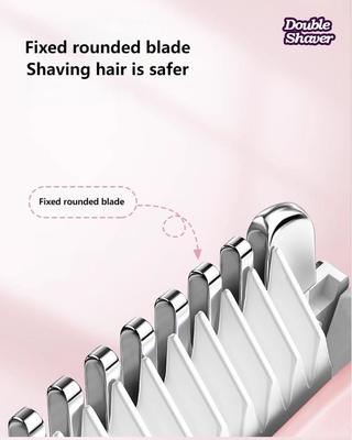 90 dakikalık çalışma süresi ve 400mAh pil ile kadınlar için 2'de 1 elektrikli traş makinesi - Tam vücutlu çift başlı traş makinesi