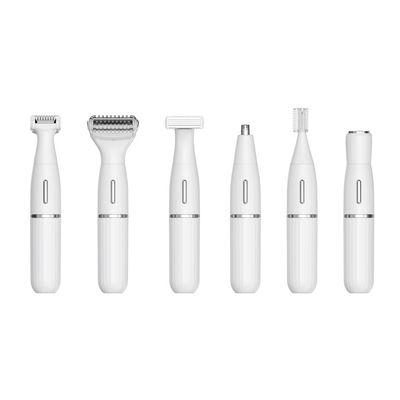 Altı-Bir Arada Çok Fonksiyonlu Elektrikli Tıraş Makinesi Seti, USB Şarjlı, Tamamen Su Geçirmez, Kaş Kırpma ve Ev Kullanımı İçin