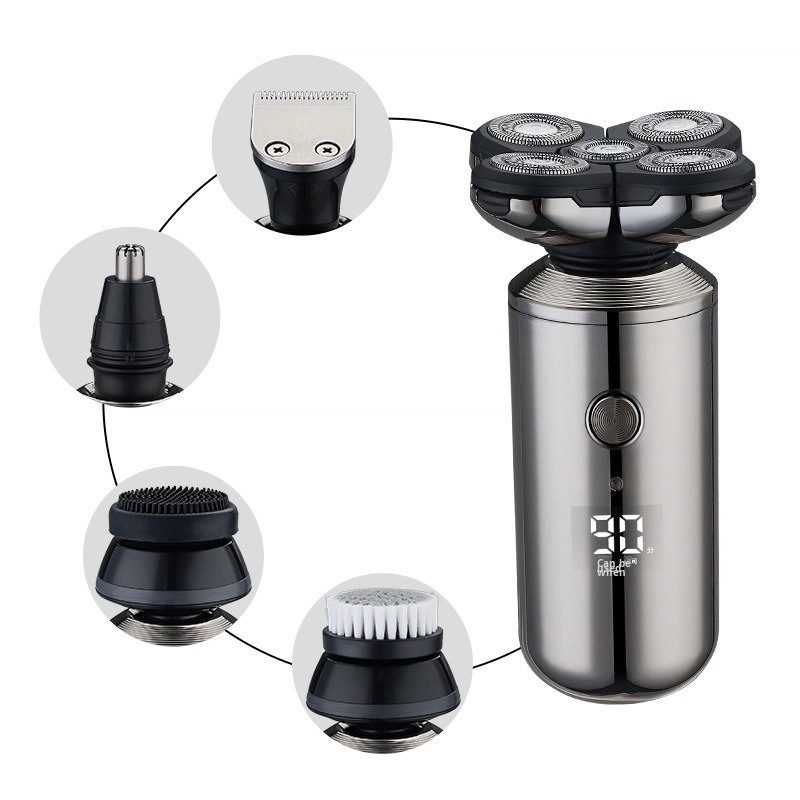 ANBOLIFE Akıllı Beş Bıçaklı Şarj Edilebilir Elektrikli Tıraş Makinesi, Dijital Ekranlı USB'den Güç Alan ve Erkekler için Ücretsiz Yedek Parçalar