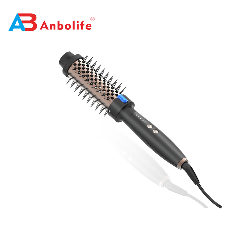 ANBOLIFE 2'si 1 Arada Isıtmalı Yuvarlak Sıcak Hava Fırçası, 15 saniyede Hızlı PTC Isıtma ve Saça Hacim ve Düzlük Kazandırmak için 32/38mm Namlu