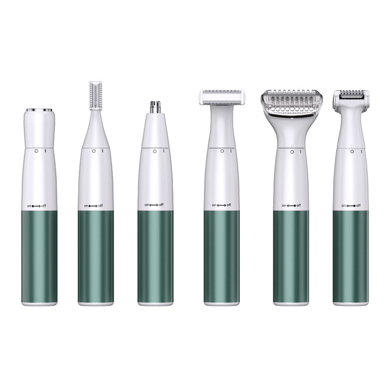 6'da 1 Çok fonksiyonel Kadınlar Tıraş Makinesinin 1200mAh Pilli Paslanmaz Çelik Kılıcı ve Ücretsiz Yedek Parçaları